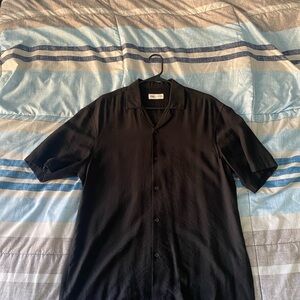 Zara Men’s Black Short-Sleeve Button-Down Shirt